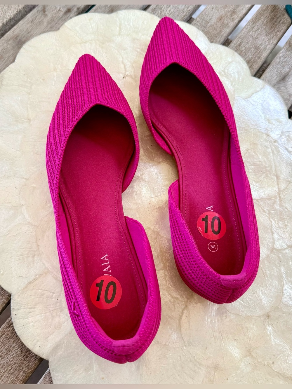 VIVAIA Hot Pink Knit D’Orsay Pointed Toe Flats Women’s Size 10 NEW